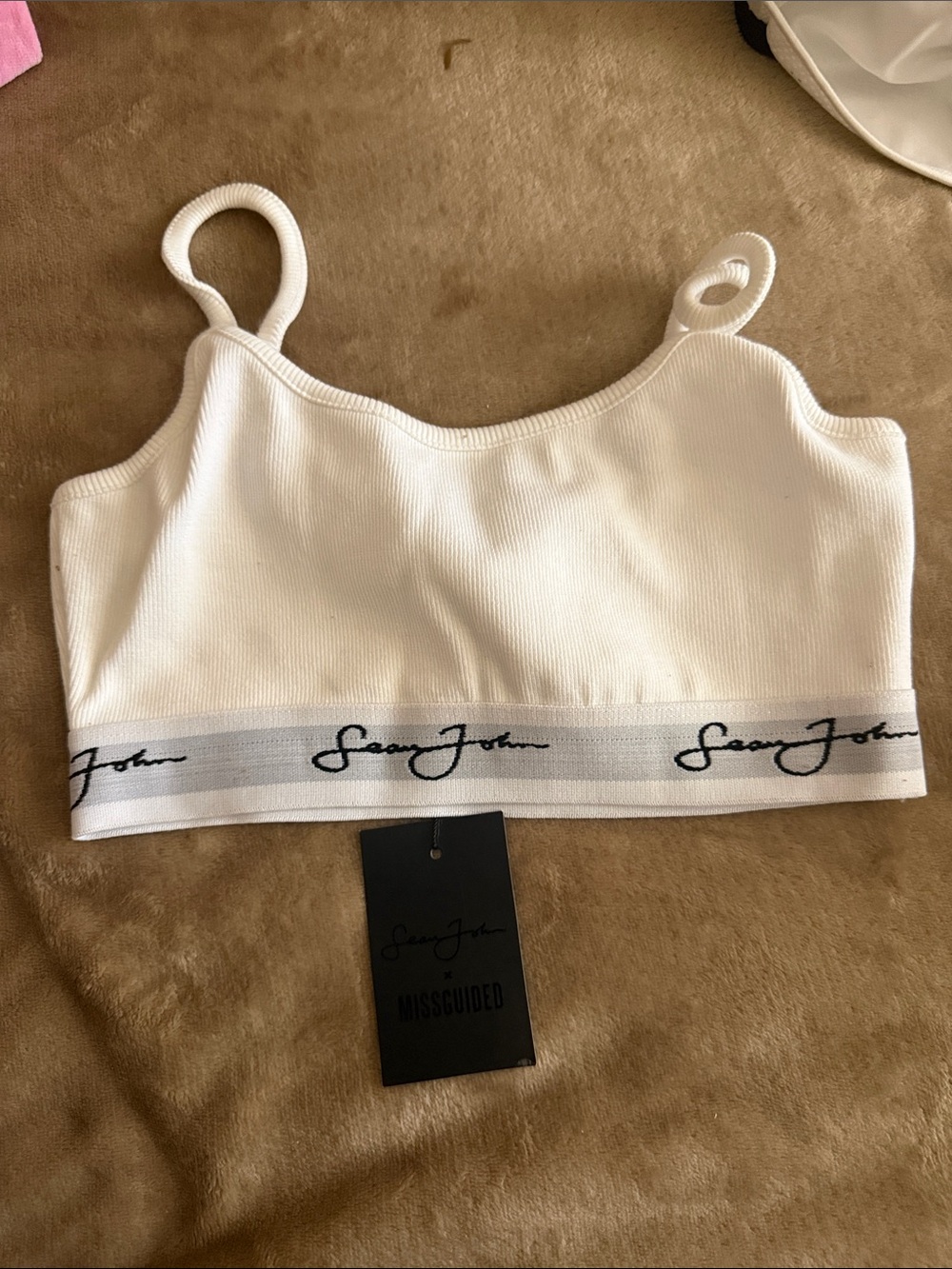 NWT Sean John X Missguided White Sports Bralette Us6 / M